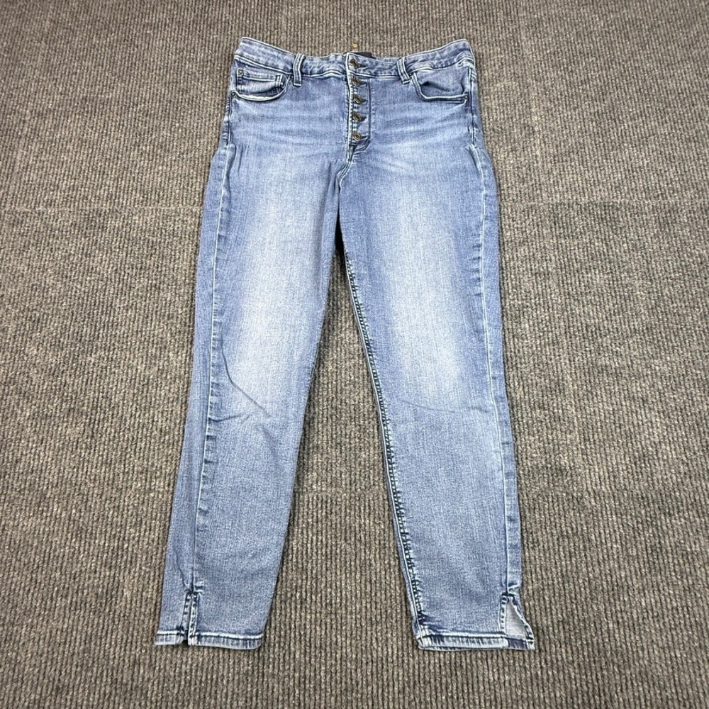 Gap Denim High Rise Universal Legging Jean Blue Button Fly Size 16/33R 764834-00